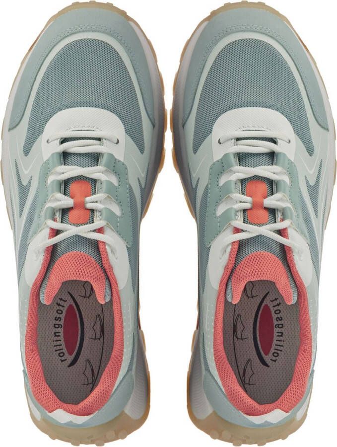 Gabor Sneakers Dames Lage sneakers Damesschoenen Canvas 26-916 Blauw combi