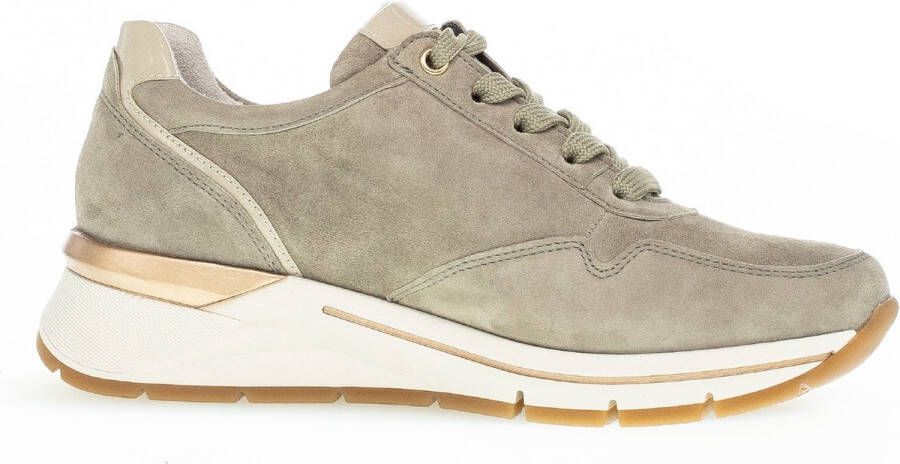 Gabor Sneakers Dames Lage sneakers Damesschoenen Suède 86.587 Groen