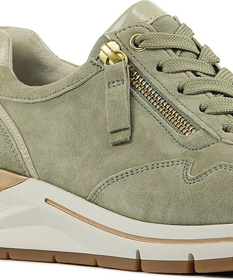 Gabor Sneakers Dames Lage sneakers Damesschoenen Suède 86.587 Groen