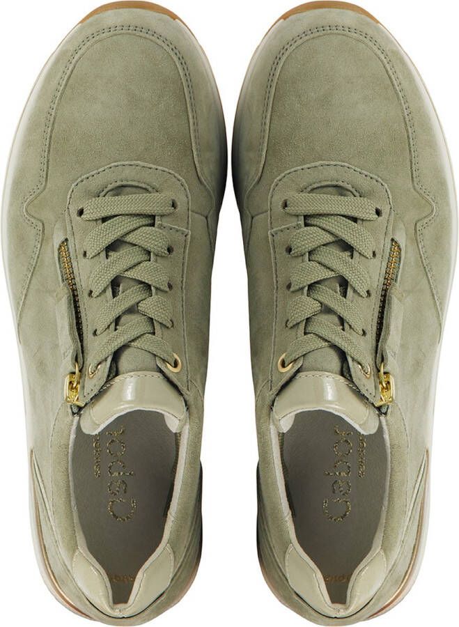 Gabor Sneakers Dames Lage sneakers Damesschoenen Suède 86.587 Groen