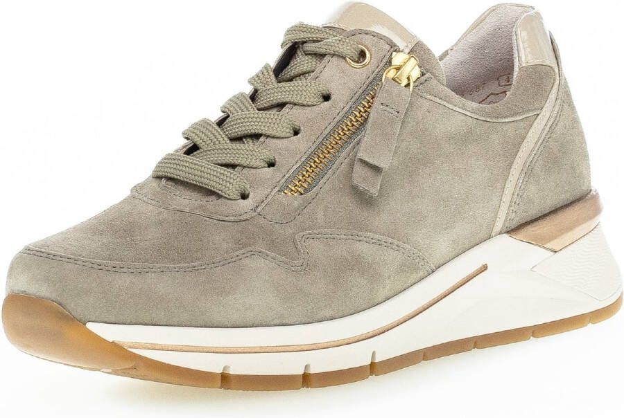 Gabor Sneakers Dames Lage sneakers Damesschoenen Suède 86.587 Groen