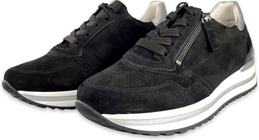 Gabor Sneakers met sleehak Turijn vrijetijdsschoen lage schoen veterschoen met verwisselbaar voetbed h-breedte - Foto 9