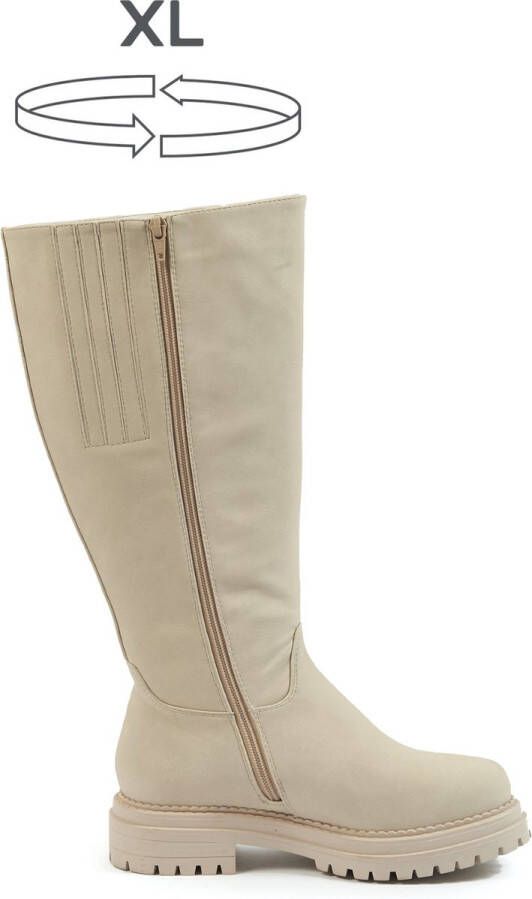 Gabylou Laarzen voor brede kuiten XL Model Emilie Beige