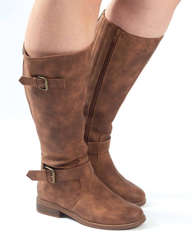 Gabylou Laarzen voor brede kuiten XL Model Isabelle Camel