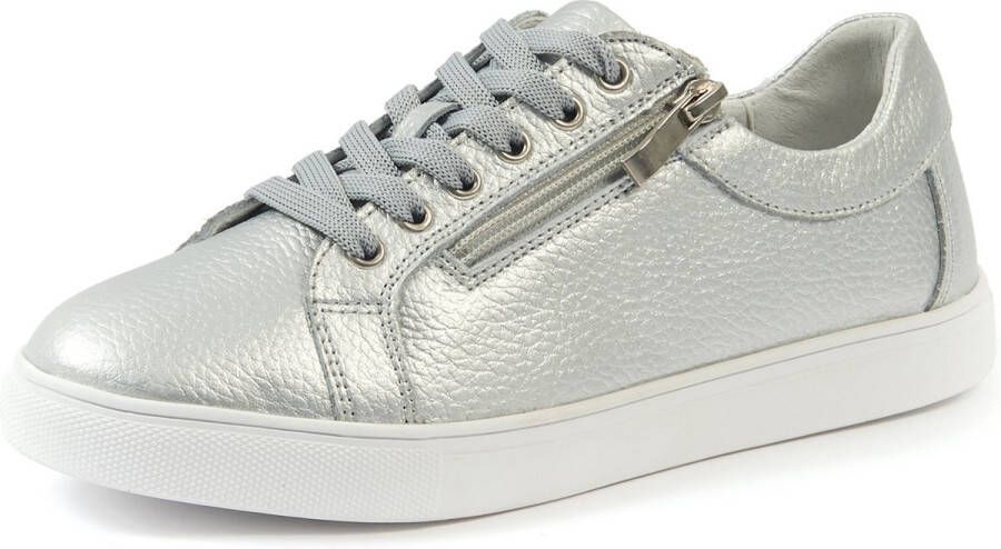 Gabylou Comfort lederen sneakers Grote voeten Gaelle model Silver - Foto 8