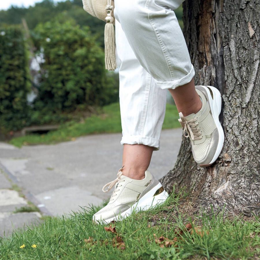 Gabylou Leren comfort sneakers Grote voeten Julie model Beige - Foto 10