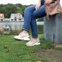 Gabylou Leren comfort sneakers Grote voeten Julie model Beige - Thumbnail 12