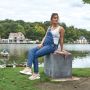 Gabylou Leren comfort sneakers Grote voeten Julie model Beige - Thumbnail 13