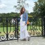 Gabylou Opengewerkte sandalen comfort leer Brede voet H Model Marie Odile Argent Ecru - Thumbnail 13