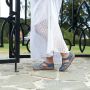 Gabylou Opengewerkte sandalen comfort leer Brede voet H Model Marie Odile Argent Ecru - Thumbnail 14