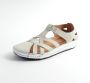 Gabylou Opengewerkte sandalen comfort leer Brede voet H Model Marie Odile Argent Ecru - Thumbnail 10