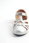Gabylou Opengewerkte sandalen comfort leer Brede voet H Model Marie Odile Argent Ecru - Thumbnail 2