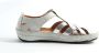 Gabylou Opengewerkte sandalen comfort leer Brede voet H Model Marie Odile Argent Ecru - Thumbnail 7
