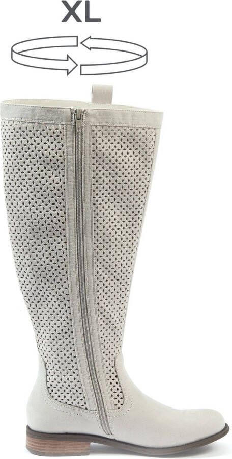 Gabylou XL laarzen voor brede kuiten Model Colette Lt Grey