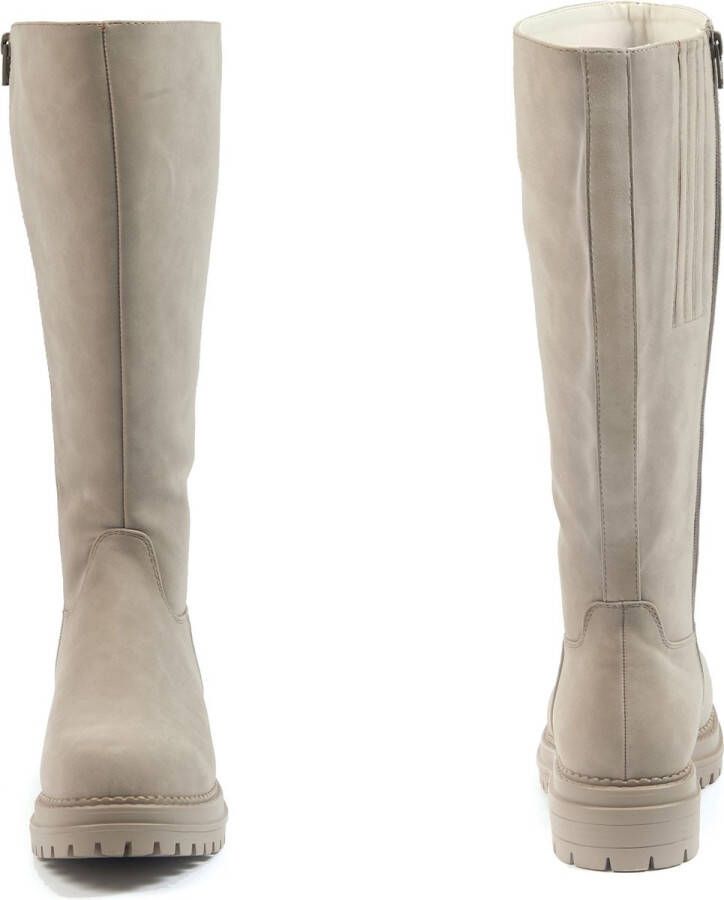 Gabylou XL laarzen voor brede kuiten Model Emilie Lt Taupe