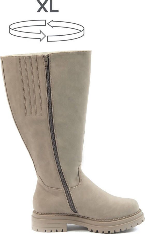 Gabylou XL laarzen voor brede kuiten Model Emilie Lt Taupe