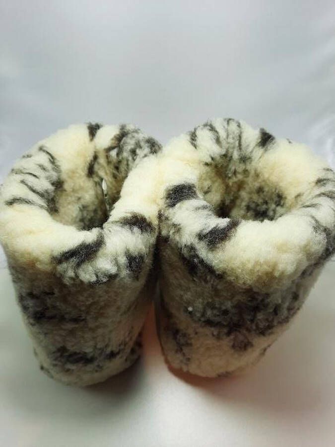 Geen merknaam Schapenwollen sloffen bont 100% natuurproduct comfortabele nieuwe luxe sloffen direct leverbaar handgemaakt sheep wool shuffle woolen slippers schoen pantoffels warmers slof - Foto 2