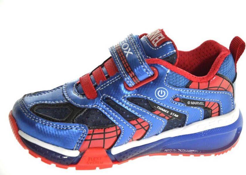 Geox Bayonyc Spider-Man sneakers met lichtjes blauw rood - Foto 7