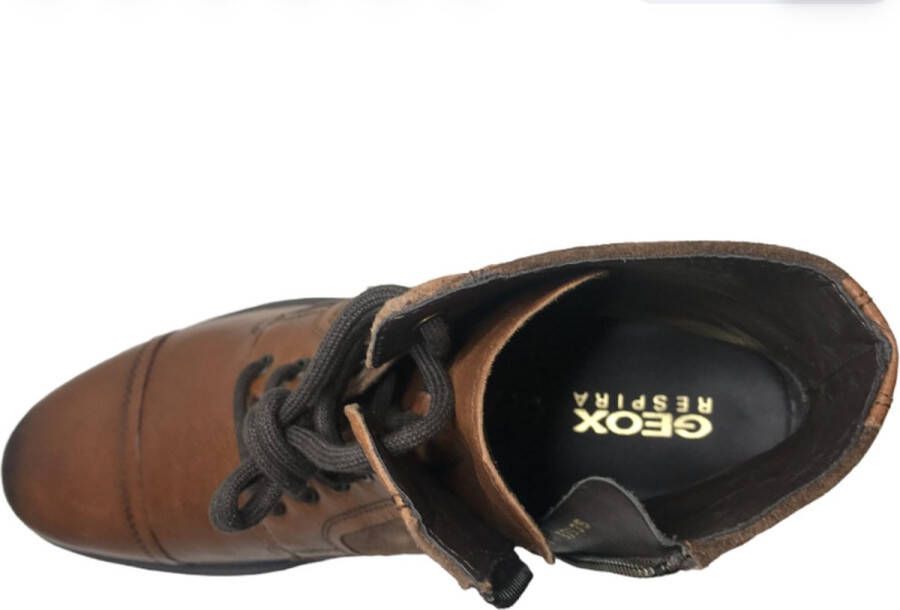 GEOX Terence C Hoge lederen veterschoenen Heren Cognac