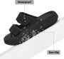 Geweo Slippers Badslippers Strand Sandalen Dubbele Gesp Pillow Slides Slippers Kerstmis Kerstfeest Christmas Gift Unisex Dikke Zool Antislip Lichtgewicht Zwart - Thumbnail 3