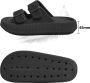 Geweo Slippers Badslippers Strand Sandalen Dubbele Gesp Pillow Slides Slippers Kerstmis Kerstfeest Christmas Gift Unisex Dikke Zool Antislip Lichtgewicht Zwart - Thumbnail 4