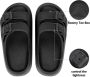 Geweo Slippers Badslippers Strand Sandalen Dubbele Gesp Pillow Slides Slippers Kerstmis Kerstfeest Christmas Gift Unisex Dikke Zool Antislip Lichtgewicht Zwart - Thumbnail 6