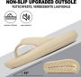 Geweo Slippers Heren Dames EVA Badslippers -Flip Flops Slim Slippers Verdikte Lichtgewicht Super Zacht aan je Voeten Anti-Slip en Stevig Voetbed Anti-lawaai Khaki - Thumbnail 4