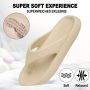 Geweo Slippers Heren Dames EVA Badslippers -Flip Flops Slim Slippers Verdikte Lichtgewicht Super Zacht aan je Voeten Anti-Slip en Stevig Voetbed Anti-lawaai Khaki - Thumbnail 5