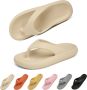 Geweo Slippers Heren Dames EVA Badslippers -Flip Flops Slim Slippers Verdikte Lichtgewicht Super Zacht aan je Voeten Anti-Slip en Stevig Voetbed Anti-lawaai Khaki - Thumbnail 6