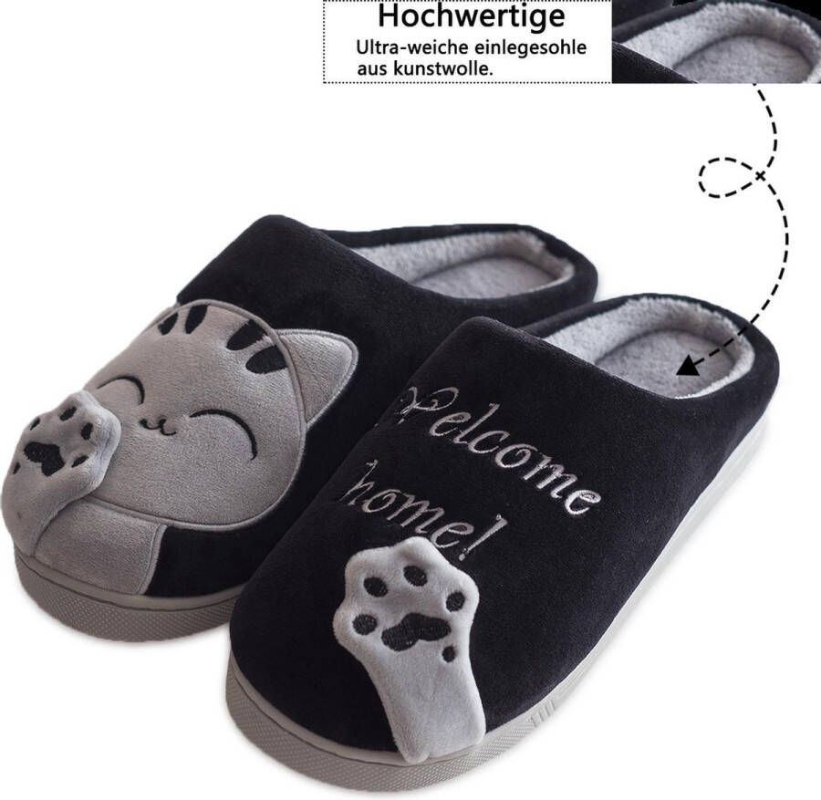 Geweo Home Sloffen Pantoffels Open Sloffen Koraal Fleece Pantoffels Dames Antislip Leuk Katje Kerstmis Kerstfeest Christmas Gift Roze