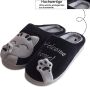 Geweo Home Sloffen Pantoffels Open Sloffen Koraal Fleece Pantoffels Dames Antislip Leuk Katje Kerstmis Kerstfeest Christmas Gift Roze - Thumbnail 6