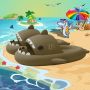 Geweo Haai Slippers Shark Slides Badslippers Pantoffels Douchepantoffels Haaienpantoffels Kerstmis Kerstfeest Christmas Gift Zomer Antislip Platform Kussen Glijbanen Slippers Donker Grijs - Thumbnail 5