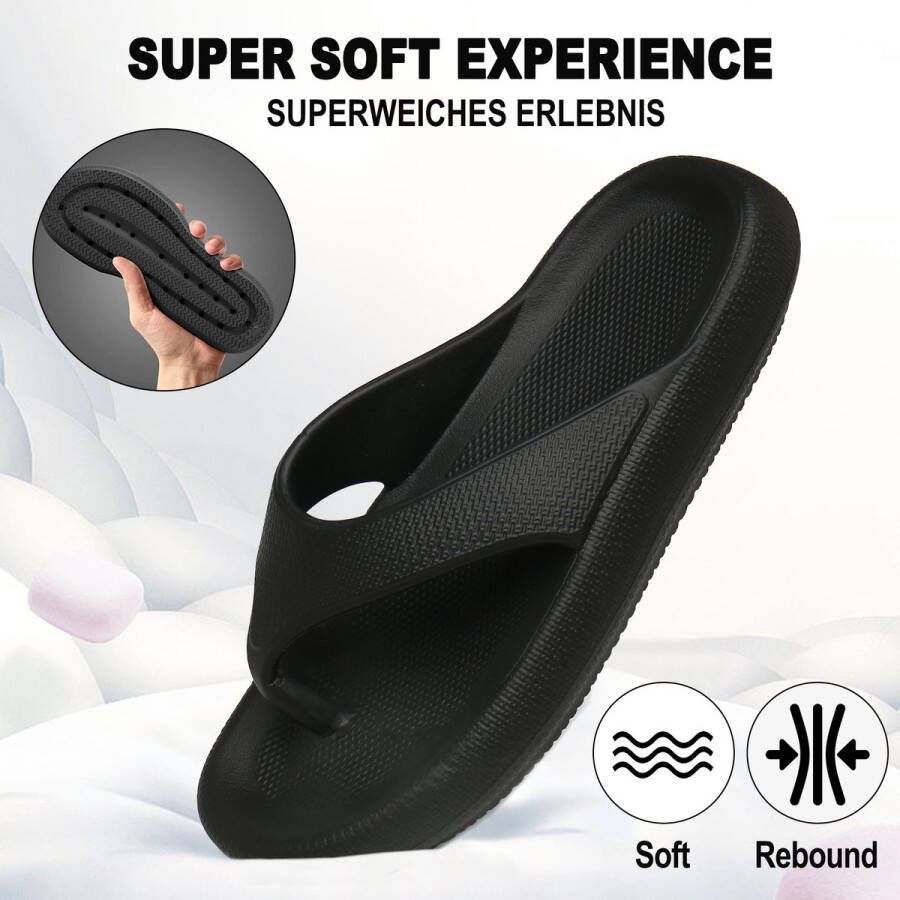 Geweo Slippers Heren Dames EVA Badslippers -Flip Flops Slim Slippers Verdikte Lichtgewicht Super Zacht aan je Voeten Anti-Slip en Stevig Voetbed Anti-lawaai Oranje