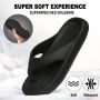 Geweo Slippers Heren Dames EVA Badslippers -Flip Flops Slim Slippers Verdikte Lichtgewicht Super Zacht aan je Voeten Anti-Slip en Stevig Voetbed Anti-lawaai Zwart - Thumbnail 5