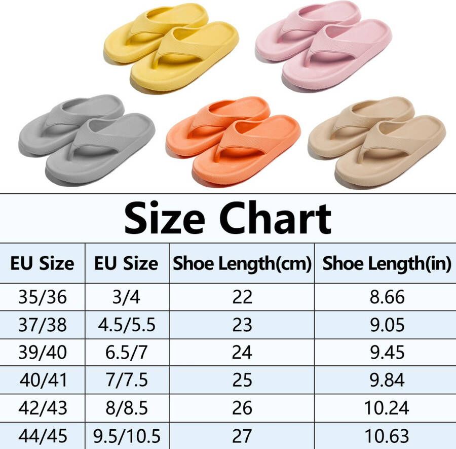 Geweo Slippers Heren Dames EVA Badslippers -Flip Flops Slim Slippers Verdikte Lichtgewicht Super Zacht aan je Voeten Anti-Slip en Stevig Voetbed Anti-lawaai Grijs