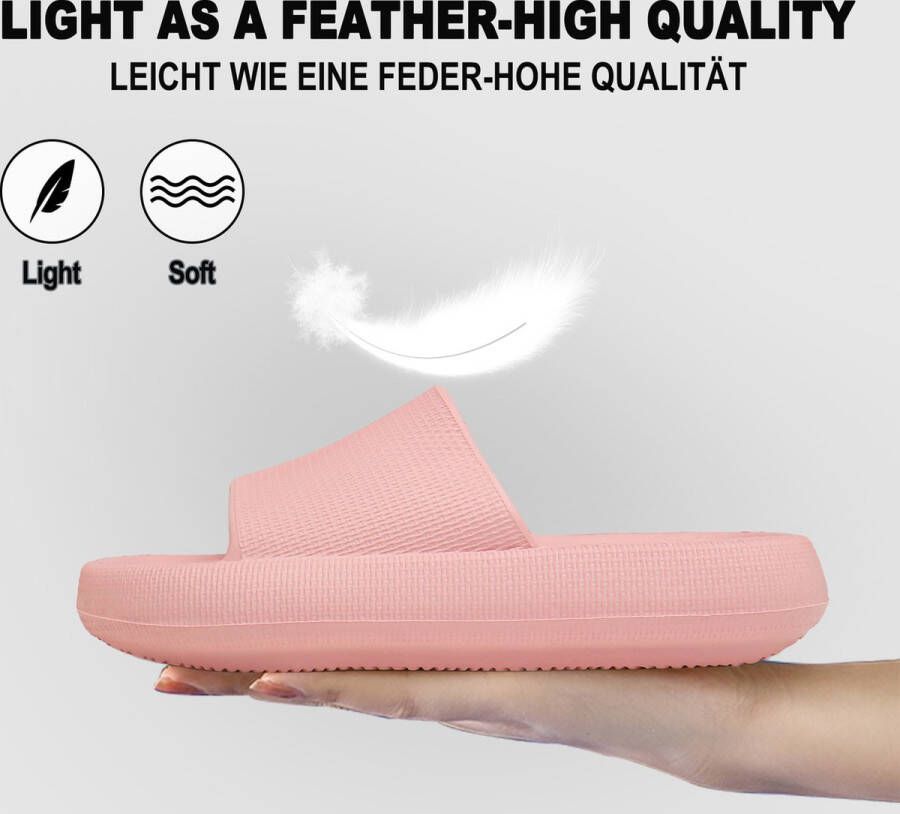 Geweo Slippers Heren Dames EVA Badslippers Unisex Verdikte Lichtgewicht Super Zacht aan je Voeten Anti-Slip en Stevig Voetbed Anti-lawaai Roze