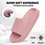 Geweo Slippers EVA Badslippers Unisex Verdikte Lichtgewicht Super Zacht aan je Voeten Anti-Slip en Stevig Voetbed Anti-lawaai Roze - Thumbnail 11