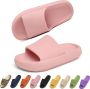 Geweo Slippers EVA Badslippers Unisex Verdikte Lichtgewicht Super Zacht aan je Voeten Anti-Slip en Stevig Voetbed Anti-lawaai Roze - Thumbnail 3
