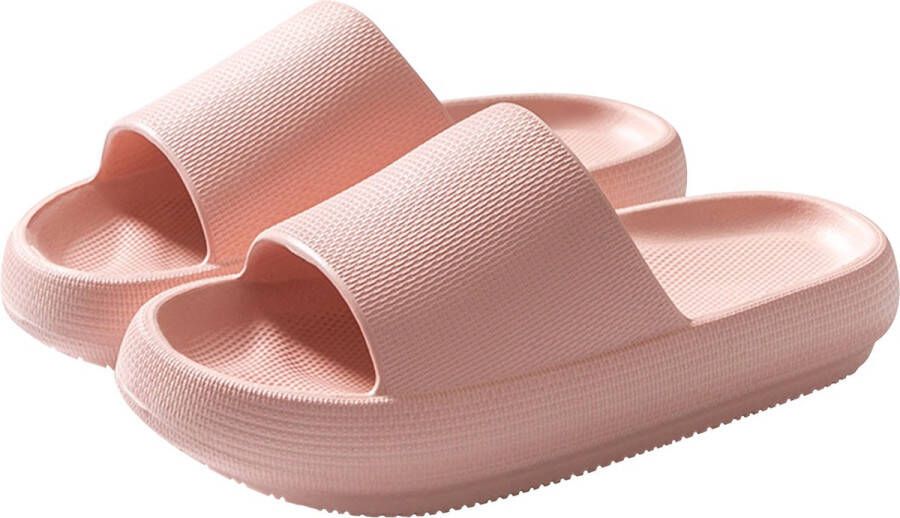 Geweo Slippers Heren Dames EVA Badslippers Unisex Verdikte Lichtgewicht Super Zacht aan je Voeten Anti-Slip en Stevig Voetbed Anti-lawaai Roze
