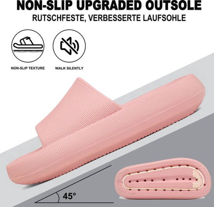 Geweo Slippers Heren Dames EVA Badslippers Unisex Verdikte Lichtgewicht Super Zacht aan je Voeten Anti-Slip en Stevig Voetbed Anti-lawaai Roze