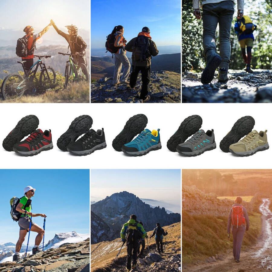 Geweo Wandelschoenen Unisex Outdoorschoenen Outdoor Antislip Waterdicht en Ademend Zwart