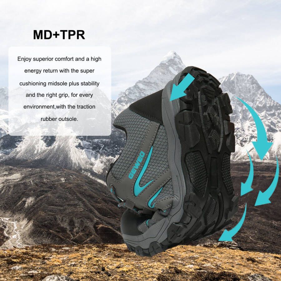 Geweo Wandelschoenen Unisex Outdoorschoenen Outdoor Antislip Waterdicht en Ademend Zwart