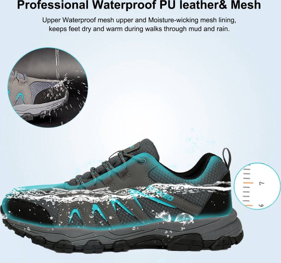 Geweo Wandelschoenen Unisex Outdoorschoenen Outdoor Antislip Waterdicht en Ademend Zwart