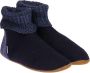 Giesswein Blauwe Gesloten Pantoffels met Bontvoering - Thumbnail 1