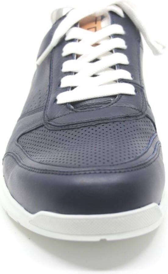 Gijs 2035 blauwe gladleren heren sneaker met veter en uitneembaar voetbed