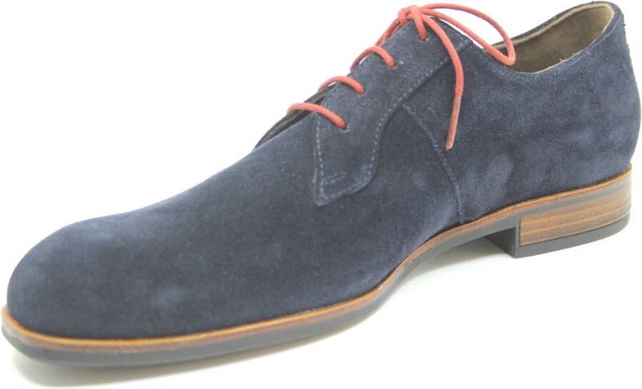 Gijs 2087 504 9259 Blauw suède geklede herenschoenen wijdte G