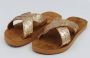 Giliss Fashion Giliss Teen Slippers dames GOUD serie Sepia-Goud kleurige strap - Thumbnail 12