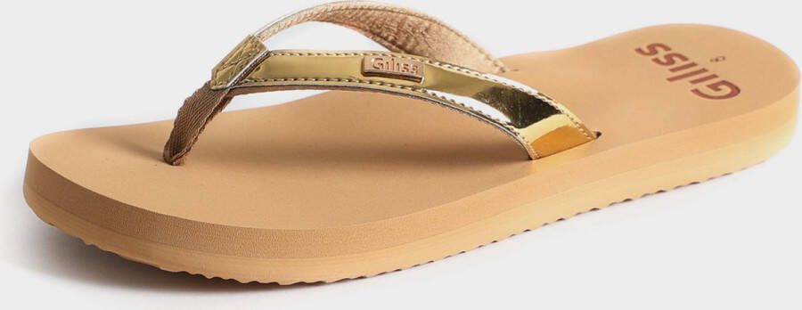 Giliss Fashion Giliss Teen Slippers dames GOUD serie Sepia-Goud kleurige strap - Foto 7