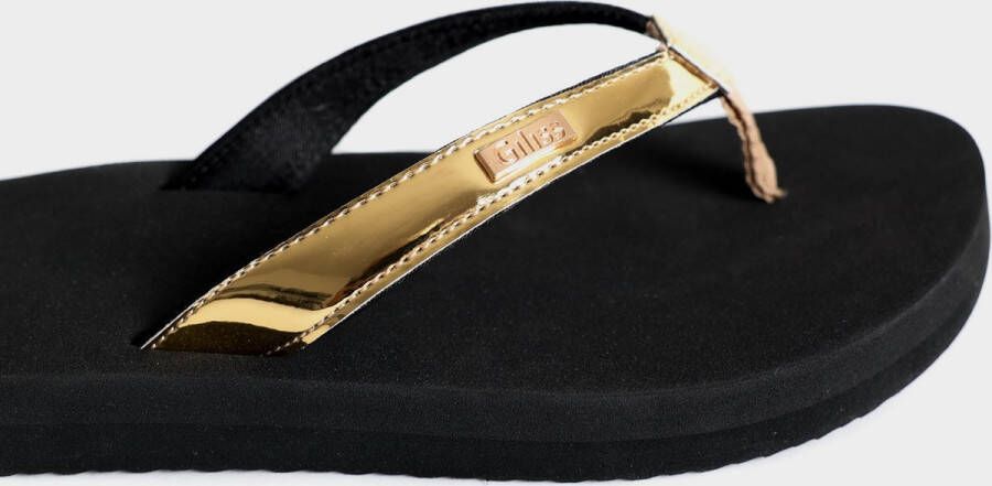 Giliss Fashion Giliss Teen Slippers dames GOUD serie Zwart-Goud kleurige strap - Foto 4