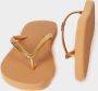 Giliss Fashion Giliss Slippers GOLD SLIM serie Sepia bruin & Gouden strap - Thumbnail 3